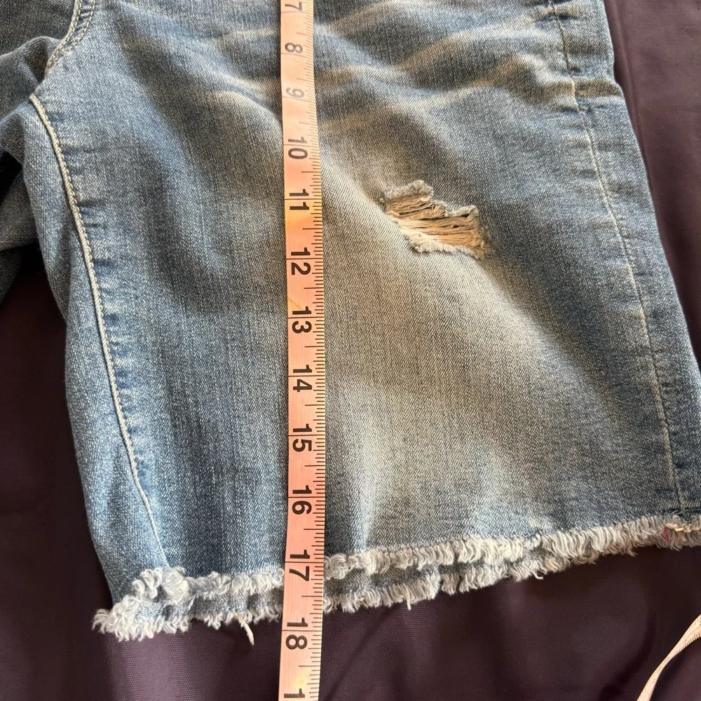 Seven7 Blue Denim Medium wash Relaxed Fit Boyfriend‎ Shorts-Size 8